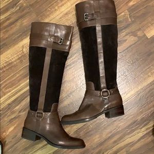 Joan & David brown leather and suede boots